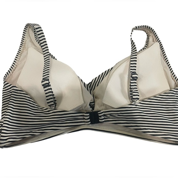NipTuck cream and black striped swim top. Build in pads and adjustable straps. - Picture 4 of 7